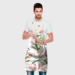 Фартук кулинарный Тюльпаны в конвертах - паттерн, цвет: 3D-принт — фото 2