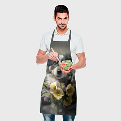 Фартук кулинарный Щенок с цветами, цвет: 3D-принт — фото 2
