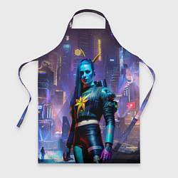 Фартук кулинарный Cyberpunk - brave girl - neural network, цвет: 3D-принт