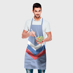 Фартук кулинарный Триколор - три полоски на голубом, цвет: 3D-принт — фото 2