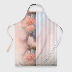 Фартук кулинарный Цветы за стеклом - полосы с градиентом, цвет: 3D-принт