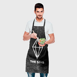 Фартук кулинарный The Sims с потертостями на темном фоне, цвет: 3D-принт — фото 2