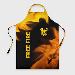 Фартук кулинарный Free Fire - gold gradient: надпись, символ, цвет: 3D-принт