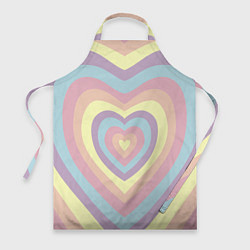 Фартук кулинарный Сердца пастельные оттенки, цвет: 3D-принт