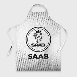 Фартук кулинарный Saab с потертостями на светлом фоне, цвет: 3D-принт