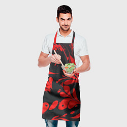 Фартук кулинарный Красно-черный узор, цвет: 3D-принт — фото 2