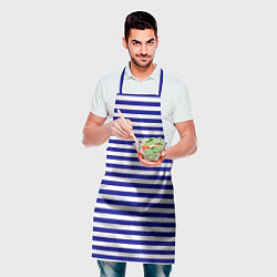Фартук кулинарный Тельняшка синяя ВМФ, цвет: 3D-принт — фото 2
