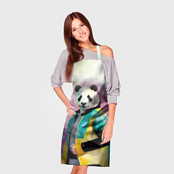 Фартук кулинарный Прикольный панда в модной куртке, цвет: 3D-принт — фото 2