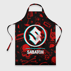 Фартук кулинарный Sabaton rock glitch, цвет: 3D-принт