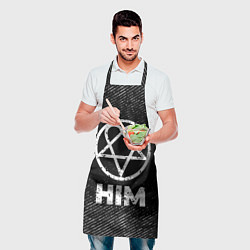Фартук кулинарный HIM с потертостями на темном фоне, цвет: 3D-принт — фото 2