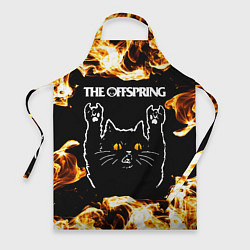 Фартук кулинарный The Offspring рок кот и огонь, цвет: 3D-принт