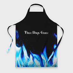 Фартук кулинарный Three Days Grace blue fire, цвет: 3D-принт
