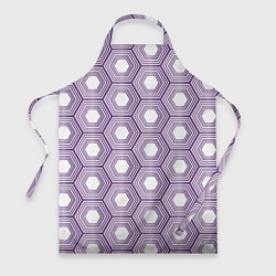 Фартук кулинарный Шестиугольники фиолетовые, цвет: 3D-принт