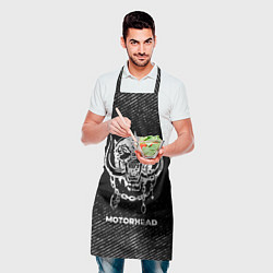 Фартук кулинарный Motorhead с потертостями на темном фоне, цвет: 3D-принт — фото 2