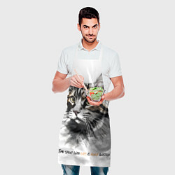 Фартук кулинарный Время с кошкой никогда не потрачено зря, цвет: 3D-принт — фото 2