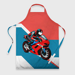 Фартук кулинарный Нарисованный мотоциклист, цвет: 3D-принт