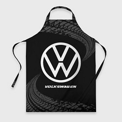 Фартук кулинарный Volkswagen speed на темном фоне со следами шин, цвет: 3D-принт
