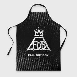 Фартук кулинарный Fall Out Boy с потертостями на темном фоне, цвет: 3D-принт