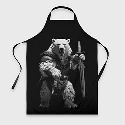 Фартук кулинарный Белый медведь воин, цвет: 3D-принт