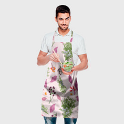 Фартук кулинарный Ягодки и листочки, цвет: 3D-принт — фото 2