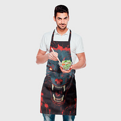 Фартук кулинарный Волк брызги, цвет: 3D-принт — фото 2