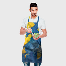 Фартук кулинарный Синяя и жёлтая геометрия, цвет: 3D-принт — фото 2