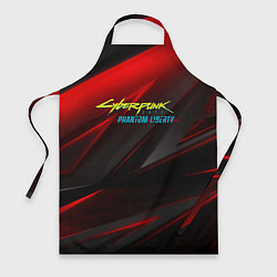 Фартук кулинарный Cyberpunk 2077 phantom liberty red black logo, цвет: 3D-принт