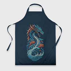 Фартук кулинарный Синий дракон от нейросети, цвет: 3D-принт