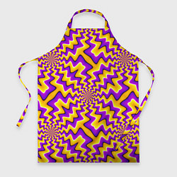 Фартук кулинарный Желто-фиолетовая иллюзия вращения, цвет: 3D-принт