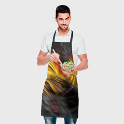 Фартук кулинарный Черно-желтая текстура, цвет: 3D-принт — фото 2