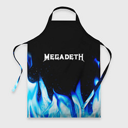 Фартук кулинарный Megadeth blue fire, цвет: 3D-принт