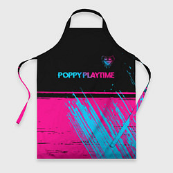 Фартук кулинарный Poppy Playtime - neon gradient: символ сверху, цвет: 3D-принт