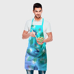 Фартук кулинарный Пальмы на голубом градиенте, цвет: 3D-принт — фото 2