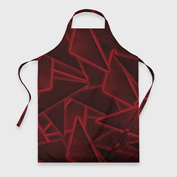 Фартук кулинарный Красные треугольники, неон, цвет: 3D-принт