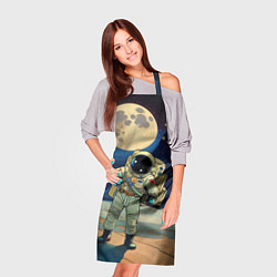 Фартук кулинарный Космонавт в ледяной пустыне, цвет: 3D-принт — фото 2