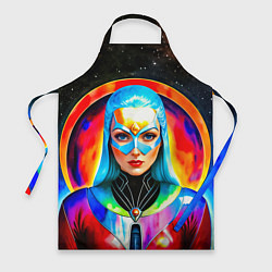 Фартук кулинарный Девушка биоробот в космосе, цвет: 3D-принт