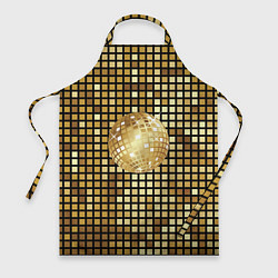 Фартук кулинарный Золотой диско шар и золотая мозаика, цвет: 3D-принт