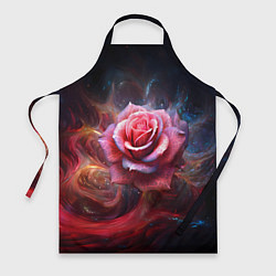 Фартук кулинарный Алая космическая роза - Нейросеть, цвет: 3D-принт