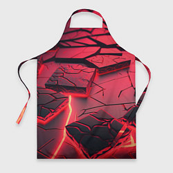 Фартук кулинарный Красные неоновые плиты, цвет: 3D-принт