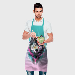 Фартук кулинарный Волчья морда - поп-арт, цвет: 3D-принт — фото 2
