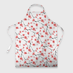 Фартук кулинарный Акварельные цветы сакуры паттерн, цвет: 3D-принт
