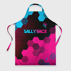 Фартук кулинарный Sally Face - neon gradient: символ сверху, цвет: 3D-принт