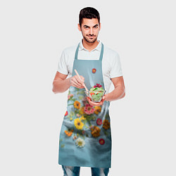 Фартук кулинарный Букет полевых цветов на ткани, цвет: 3D-принт — фото 2