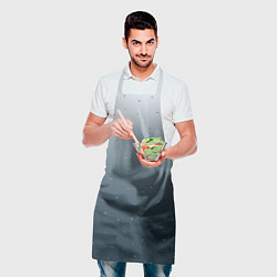 Фартук кулинарный Серый градиент капли, цвет: 3D-принт — фото 2