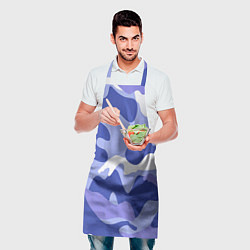 Фартук кулинарный Камуфляжный узор голубой, цвет: 3D-принт — фото 2