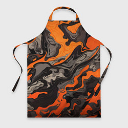 Фартук кулинарный Оранжево-черный камуфляж, цвет: 3D-принт