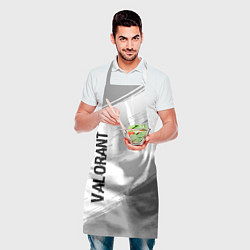Фартук кулинарный Valorant glitch на светлом фоне: надпись, символ, цвет: 3D-принт — фото 2