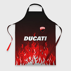 Фартук кулинарный Ducati- красное пламя, цвет: 3D-принт