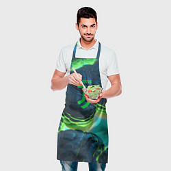 Фартук кулинарный Ювентус лого на зеленых плитах, цвет: 3D-принт — фото 2