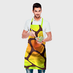 Фартук кулинарный Коричневая сеть с цветными пятнами, цвет: 3D-принт — фото 2